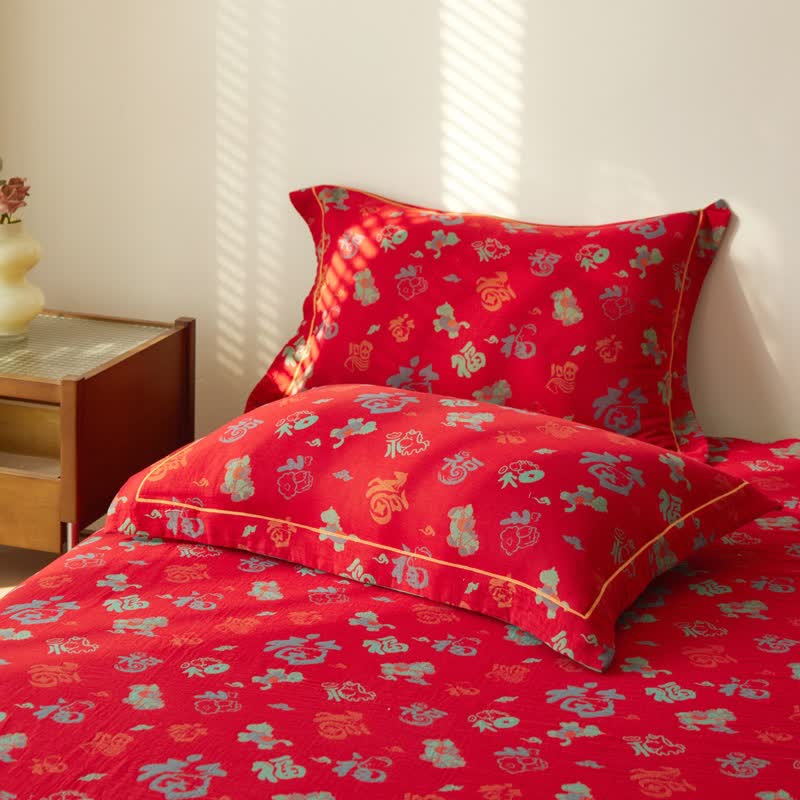Oriental Horse Cotton Double Gauze Bedspread - image 3
