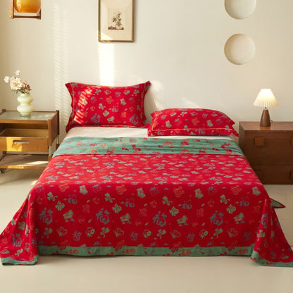 Oriental Horse Cotton Double Gauze Bedspread - Bedspread with 2PCS Pillowcases - King - image 0