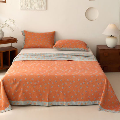 Country Style Floral Cotton Double Gauze Bedspread - image 1