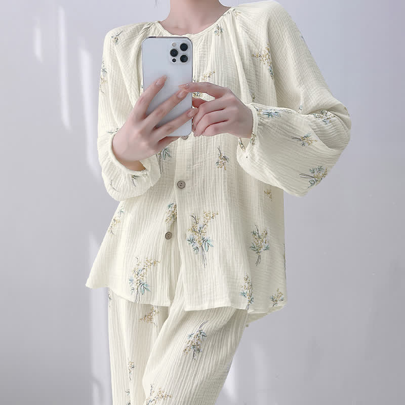 Bouquet Double Gauze Cotton Loungewear Set - image 2
