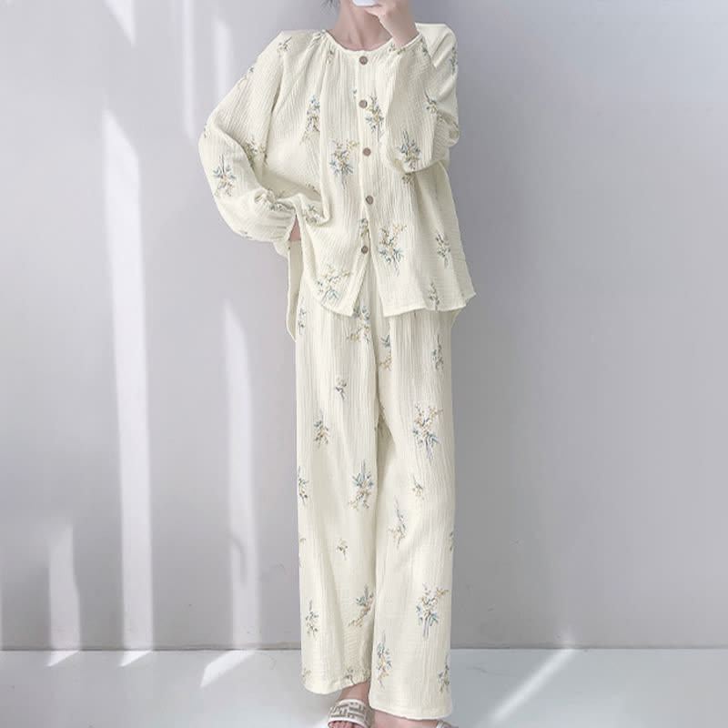 Bouquet Double Gauze Cotton Loungewear Set - image 1