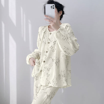 Bamboo Print Double Gauze Cotton Loungewear Set - image 1