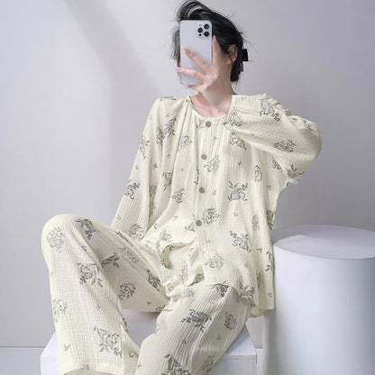 Leaf Double Gauze Cotton Loungewear Set - image 2