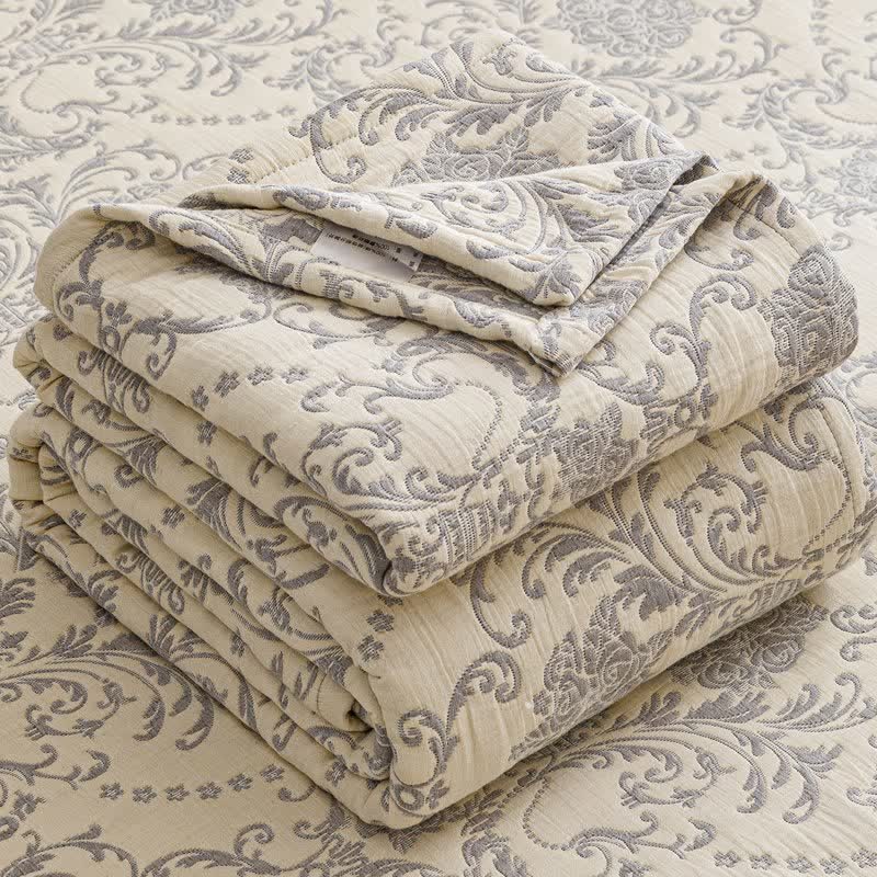 Vintage Cotton Triple-Layer Gauze Jacquard Quilt Blanket - image 6