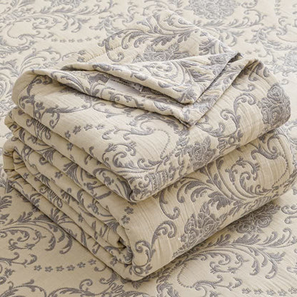 Vintage Cotton Triple-Layer Gauze Jacquard Quilt Blanket - image 6