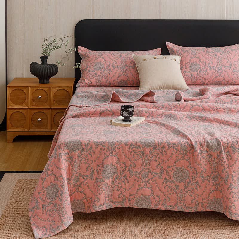 Vintage Cotton Triple-Layer Gauze Jacquard Quilt Blanket - image 16