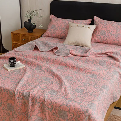 Vintage Cotton Triple-Layer Gauze Jacquard Quilt Blanket - image 17