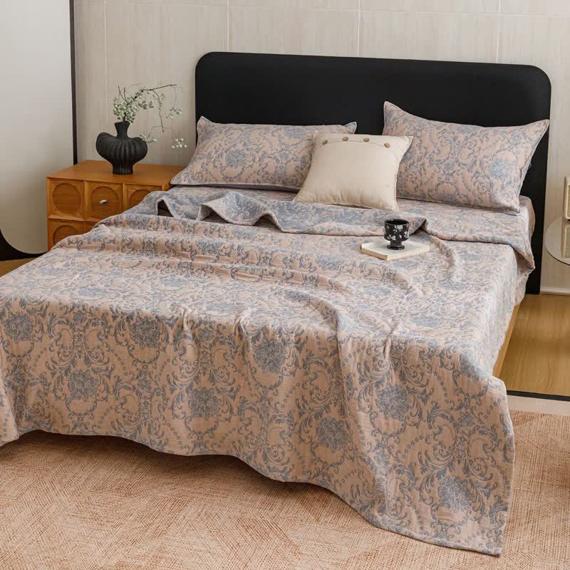 Vintage Cotton Triple-Layer Gauze Jacquard Quilt Blanket - image 8