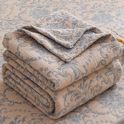 Vintage Cotton Triple-Layer Gauze Jacquard Quilt Blanket - image 13