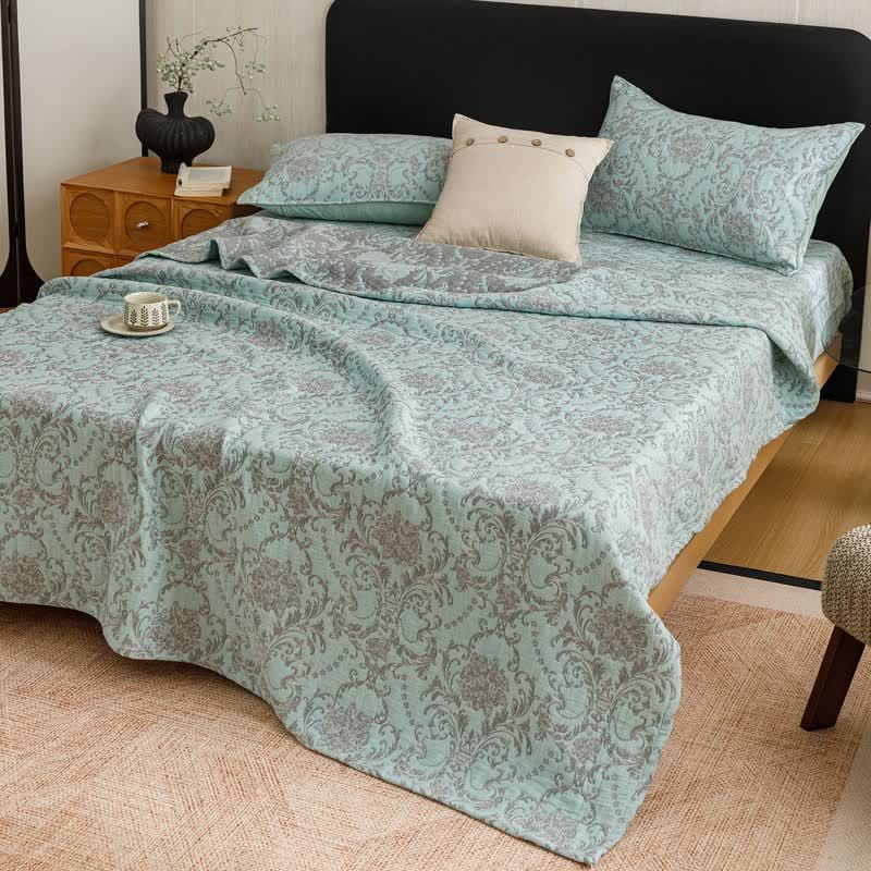 Vintage Cotton Triple-Layer Gauze Jacquard Quilt Blanket - image 21