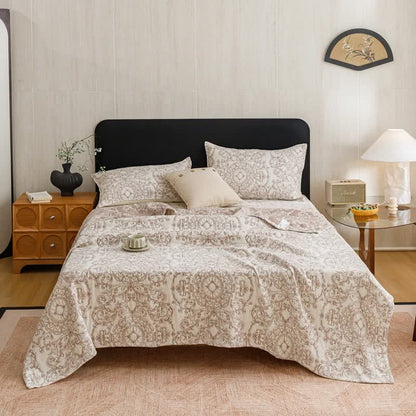Retro Cotton Triple-Layer Gauze Jacquard Quilt Blanket - image 2