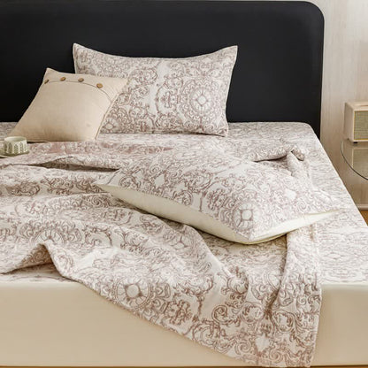 Retro Cotton Triple-Layer Gauze Jacquard Quilt Blanket - image 3