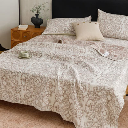 Retro Cotton Triple-Layer Gauze Jacquard Quilt Blanket - image 1