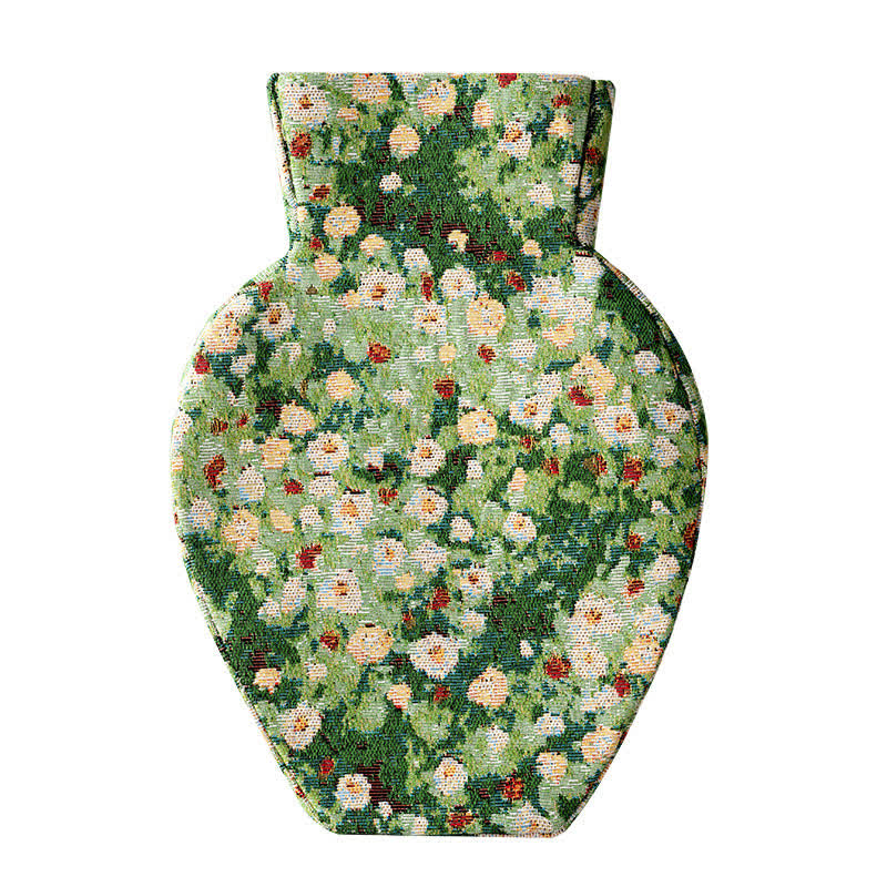 Vintage Creative Floral Fabric Wrapped Vase - Green - 3"W x 8"L x 12"H - image 7