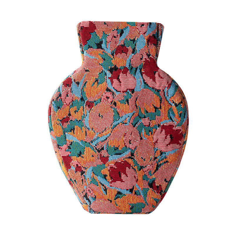 Vintage Creative Floral Fabric Wrapped Vase - Blue - 3"W x 8"L x 12"H - image 2