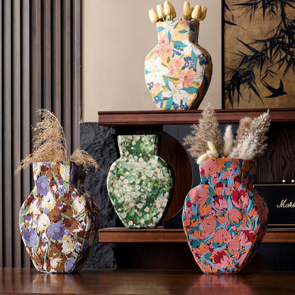 Vintage Creative Floral Fabric Wrapped Vase - image 0