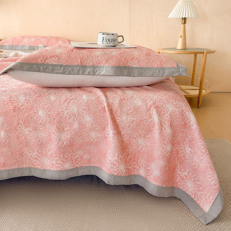 Cotton Rustic Floral Muslin Quilt Blanket - image 2