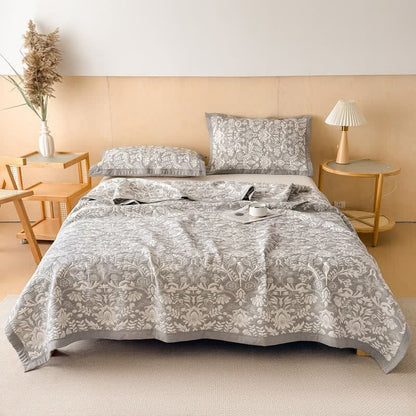 Cotton Floral & Branch Muslin Quilt Blanket - image 4