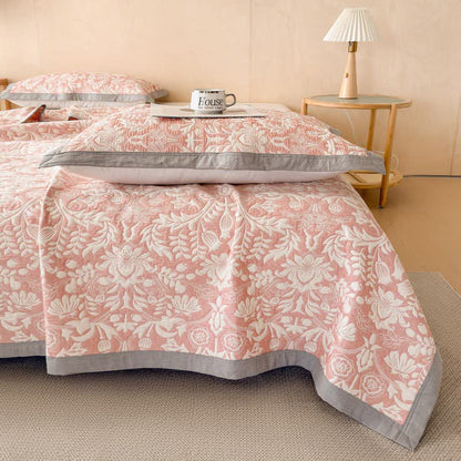 Cotton Floral & Branch Muslin Quilt Blanket - image 2