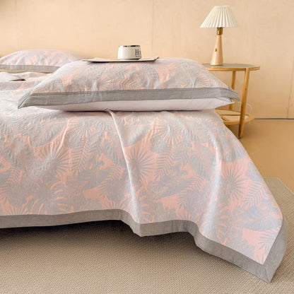 Cotton Jungle Leaf Muslin Quilt Blanket - image 5