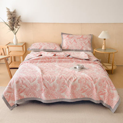 Cotton Jungle Leaf Muslin Quilt Blanket - image 7