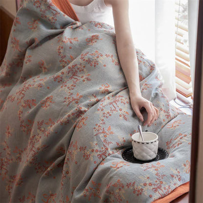 Floral & Bow Cotton Double Gauze Bedding Set(4PCS) - image 13