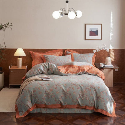 Floral & Bow Cotton Double Gauze Bedding Set(4PCS) - image 1