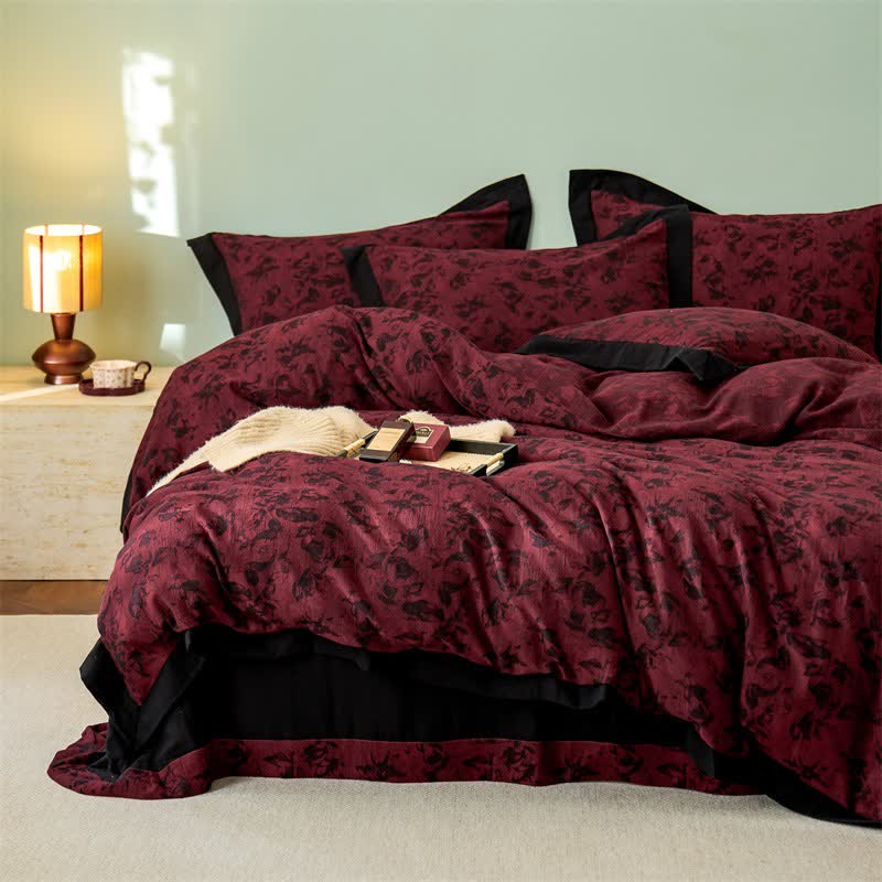Artistic Floral Cotton Double Gauze Bedding(4PCS) - image 12