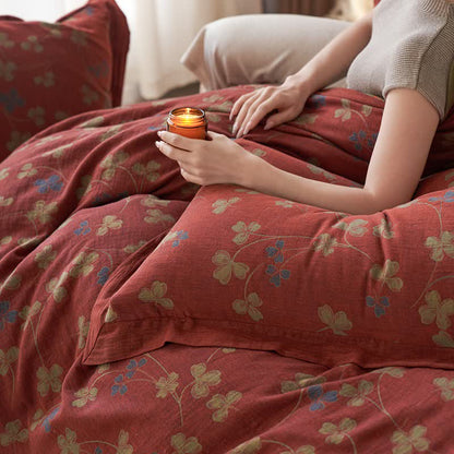 Country Style Floral Cotton Double Gauze Bedding(4PCS) - image 20