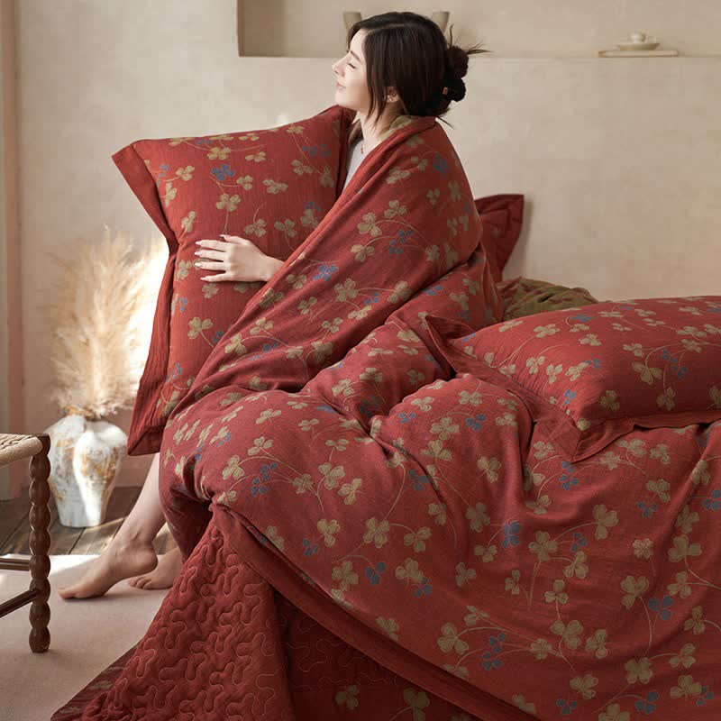 Country Style Floral Cotton Double Gauze Bedding(4PCS) - image 16