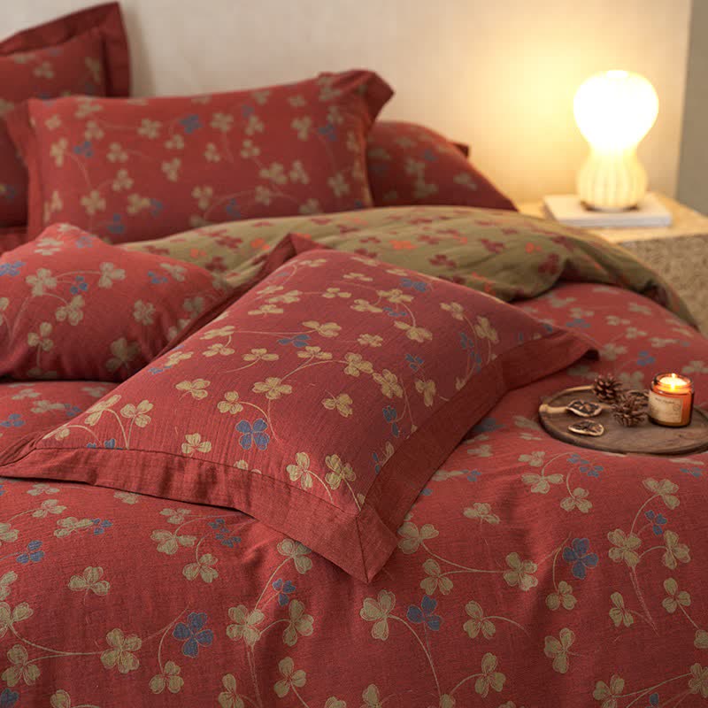 Country Style Floral Cotton Double Gauze Bedding(4PCS) - image 12
