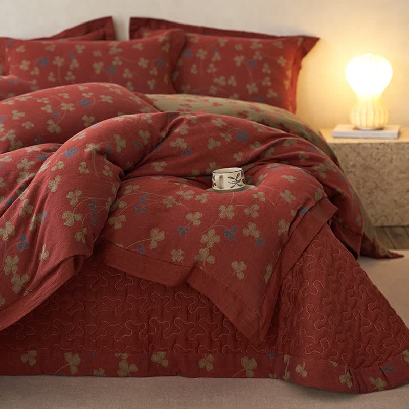 Country Style Floral Cotton Double Gauze Bedding(4PCS) - image 14