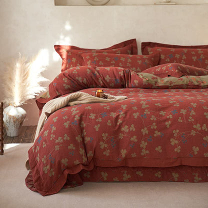 Country Style Floral Cotton Double Gauze Bedding(4PCS) - image 2