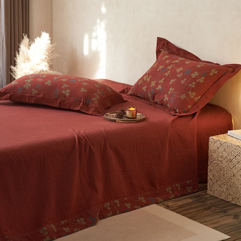 Country Style Floral Cotton Double Gauze Bedding(4PCS) - image 11