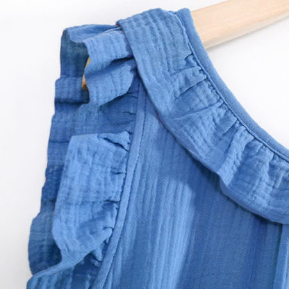 Plus Size Minimalist Cotton Ruffle Sleeveless Nightgown - image 11