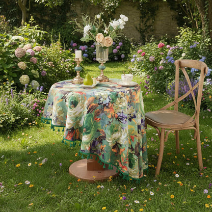 Impressionist Oil Painting Jacquard Tablecloth - Round - 63" x 63" - image 10