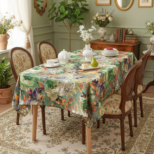 Impressionist Oil Painting Jacquard Tablecloth - Rectangle - 51" x 102" - image 0