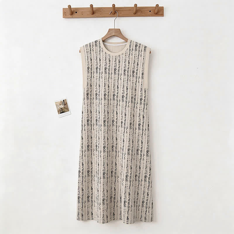 Artistic Line-inspired Cotton Sleeveless Nightgown - image 1