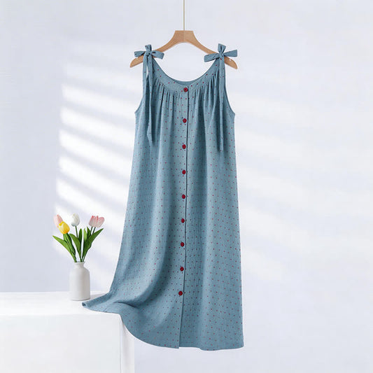 Blue Polka Dot Camisole Nightgown - Blue - XXL - image 0