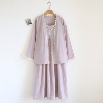 Pony Embroidery Camisole Nightdress & Cover-up Set - image 1