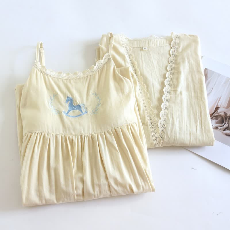 Pony Embroidery Camisole Nightdress & Cover-up Set - image 16