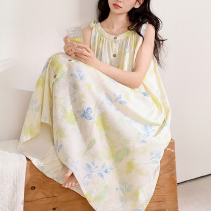 Country-Style Floral & Leaf Camisole Nightgown - image 4