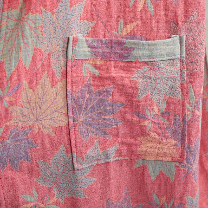 Double Gauze Maple Leaf Cotton Kimono Robe - image 6