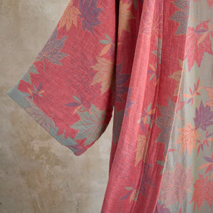 Double Gauze Maple Leaf Cotton Kimono Robe - image 2