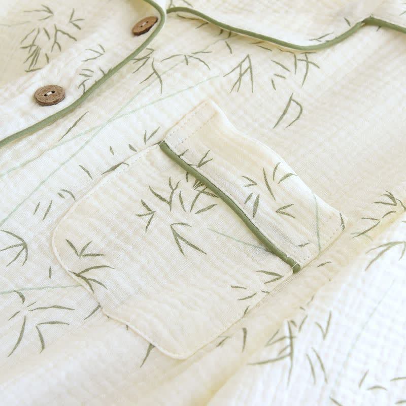 Bamboo Leaf Cotton Double Gauze Pajamas - image 4