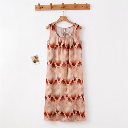 Artistic Ripple Print Sleeveless Cami Nightgown - image 6