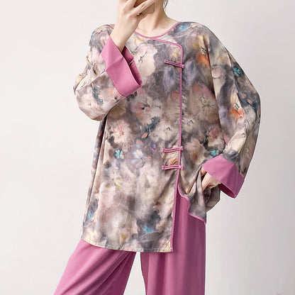 Artistic Floral Eastern-Inspired Loungewear Set - image 2