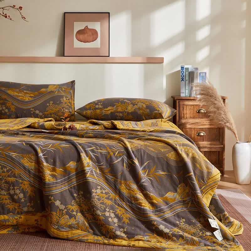 Cotton Gauze Mountain & Bamboo Jacquard Quilt - image 3