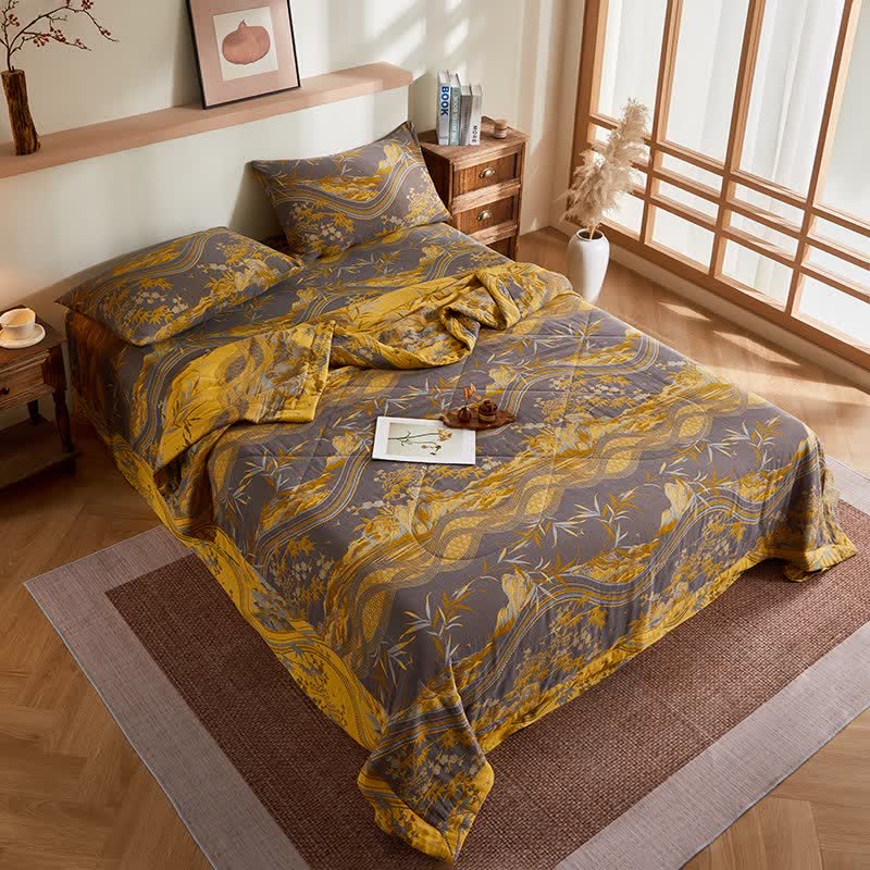 Cotton Gauze Mountain & Bamboo Jacquard Quilt - image 4