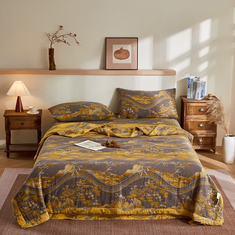 Cotton Gauze Mountain & Bamboo Jacquard Quilt - image 1